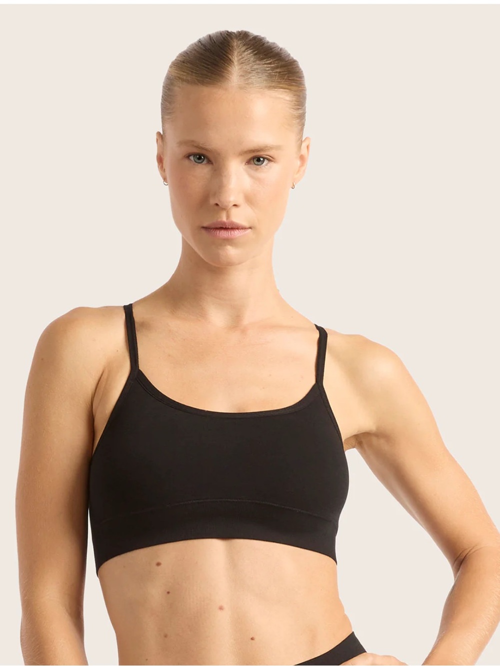 BOODY Black Seamless racer back lyolyte  Bralette L